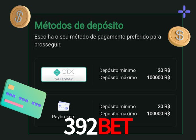 O cassino 392bet oferece uma grande variedade de métodos de pagamento